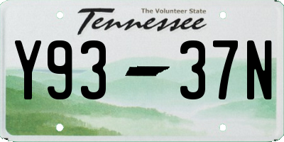 TN license plate Y9337N