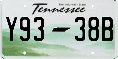 TN license plate Y9338B