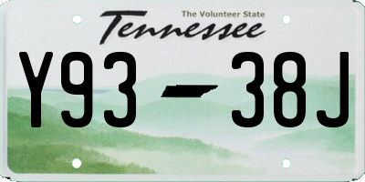 TN license plate Y9338J