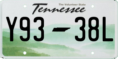 TN license plate Y9338L