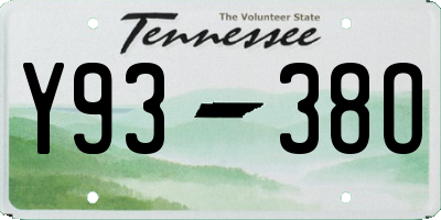 TN license plate Y9338O