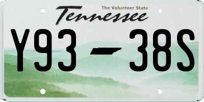 TN license plate Y9338S