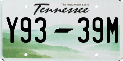 TN license plate Y9339M