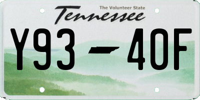 TN license plate Y9340F