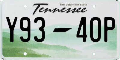 TN license plate Y9340P