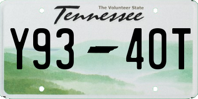 TN license plate Y9340T