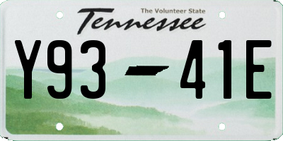 TN license plate Y9341E