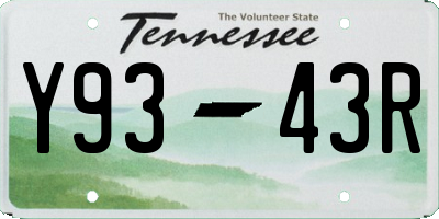 TN license plate Y9343R