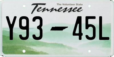 TN license plate Y9345L