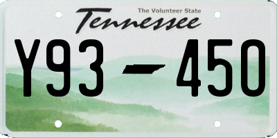 TN license plate Y9345O