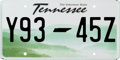 TN license plate Y9345Z
