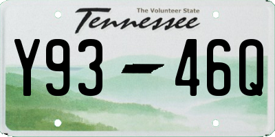 TN license plate Y9346Q