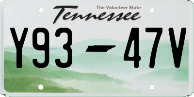 TN license plate Y9347V