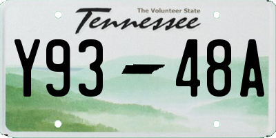 TN license plate Y9348A