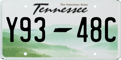 TN license plate Y9348C