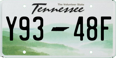 TN license plate Y9348F