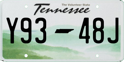 TN license plate Y9348J