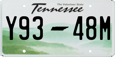 TN license plate Y9348M