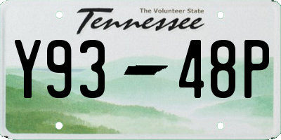 TN license plate Y9348P