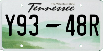 TN license plate Y9348R