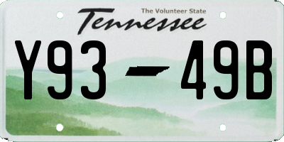 TN license plate Y9349B