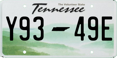 TN license plate Y9349E