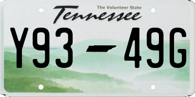 TN license plate Y9349G