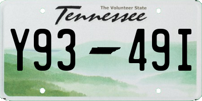 TN license plate Y9349I