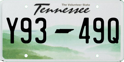 TN license plate Y9349Q