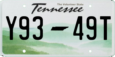 TN license plate Y9349T