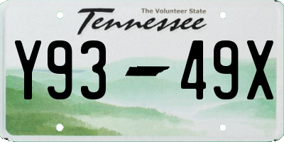TN license plate Y9349X