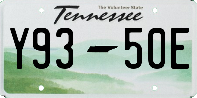 TN license plate Y9350E