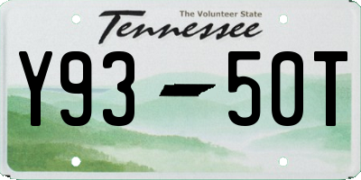 TN license plate Y9350T