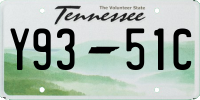 TN license plate Y9351C