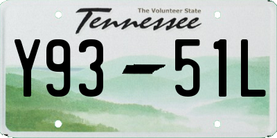 TN license plate Y9351L
