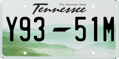 TN license plate Y9351M