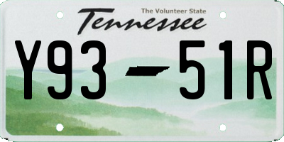 TN license plate Y9351R