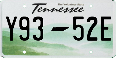 TN license plate Y9352E