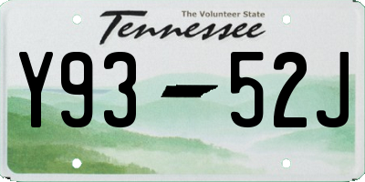 TN license plate Y9352J