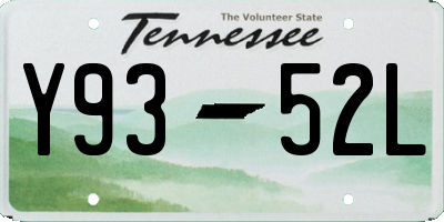TN license plate Y9352L