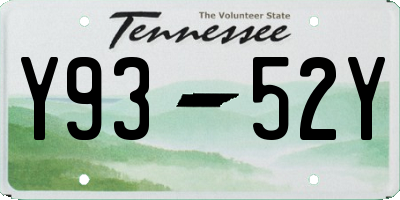 TN license plate Y9352Y