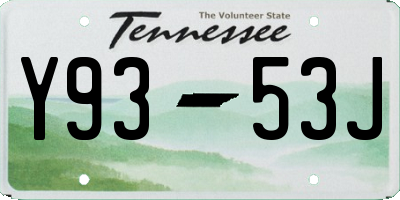 TN license plate Y9353J