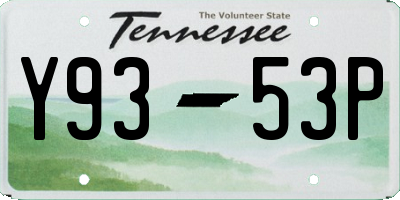 TN license plate Y9353P