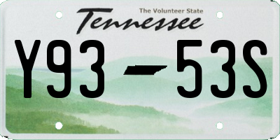 TN license plate Y9353S