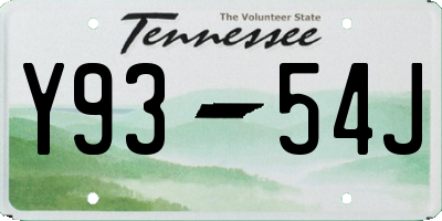 TN license plate Y9354J