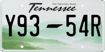 TN license plate Y9354R
