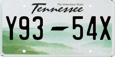 TN license plate Y9354X