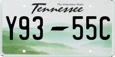 TN license plate Y9355C