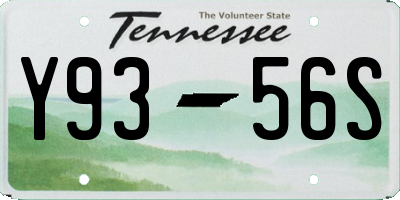 TN license plate Y9356S