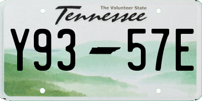 TN license plate Y9357E
